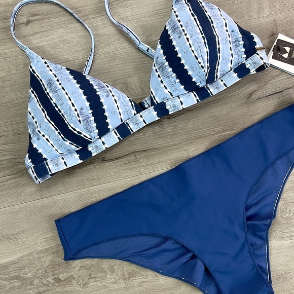☀️RIP CURL☀️ NOMAD STRIPE FIXED TRI CLS SURF ECO CHEEKY PANT BIKINI SET - Picture 6 of 14